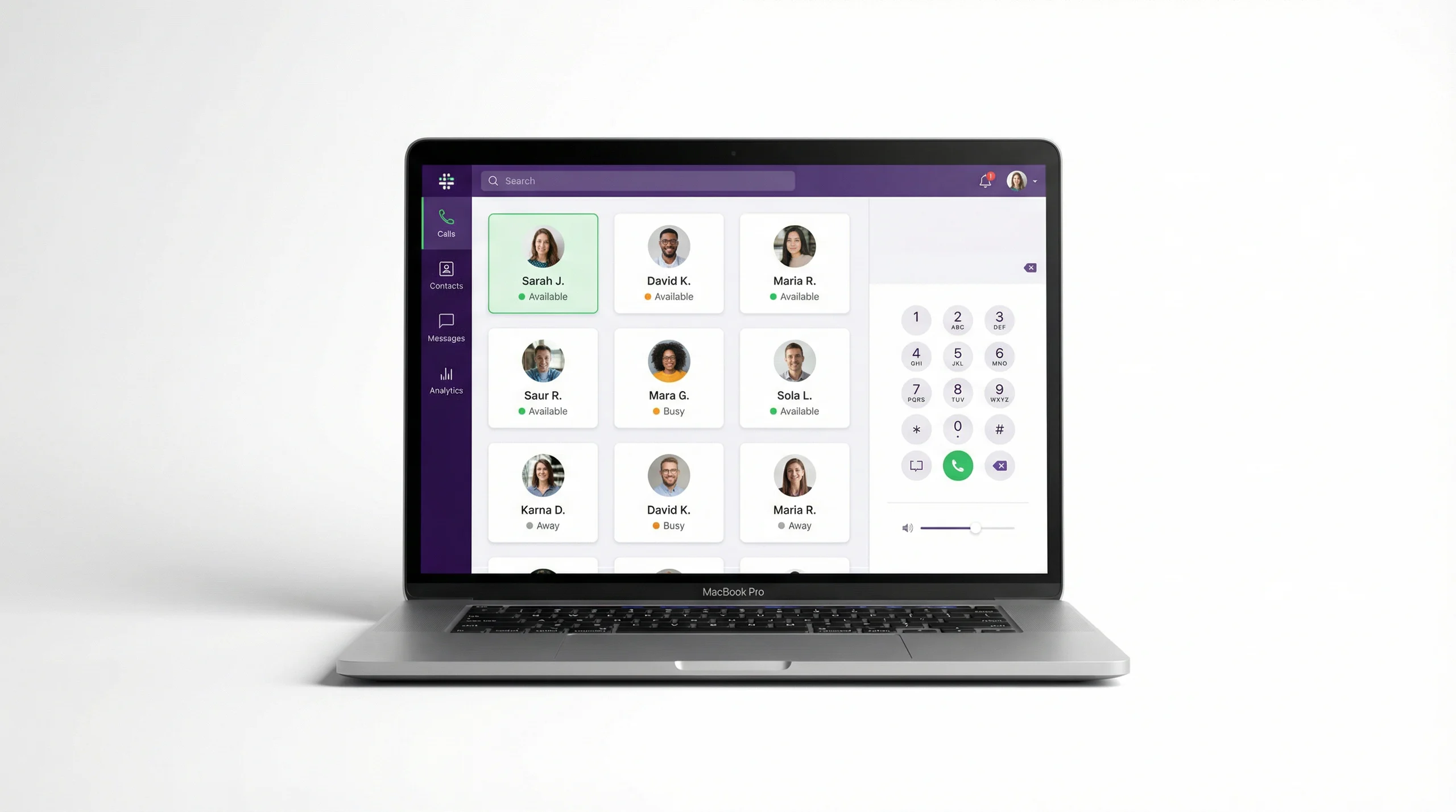 Voxbi call interface inside Microsoft Teams