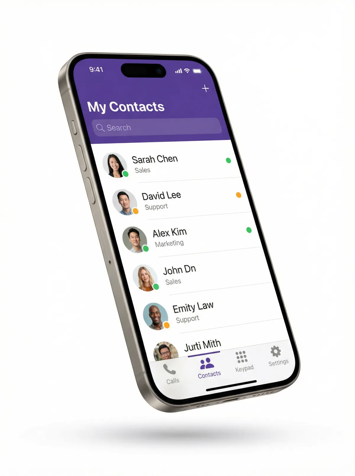 Voxbi mobile app call view on iPhone